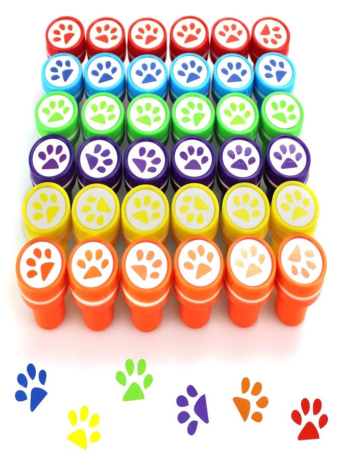 AHKUNMT Dog Paw Stamp,36pc Paw Print Stampers Self Inking Stamps Teacher Paw Party Favors and Paw Birthday Decorations Assorted Stamp Set for Classroom Party Educational Learning Activities Patrol - Image 1